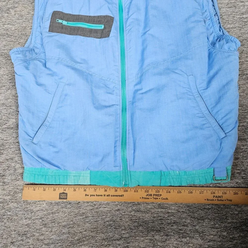 Vintage NILS Skiwear Mens M Vest Aspen Ski Full Zip Blue Entrant Fabric USA Made
